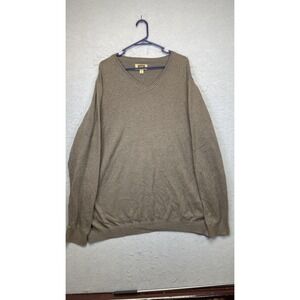 The Foundry Supply Co Sweater Mens 2XL Tan V Neck 100% Cotton Pullover Knit